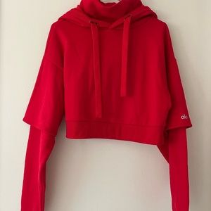 Brand New Alo Cropped Hoodie Sweatshirt